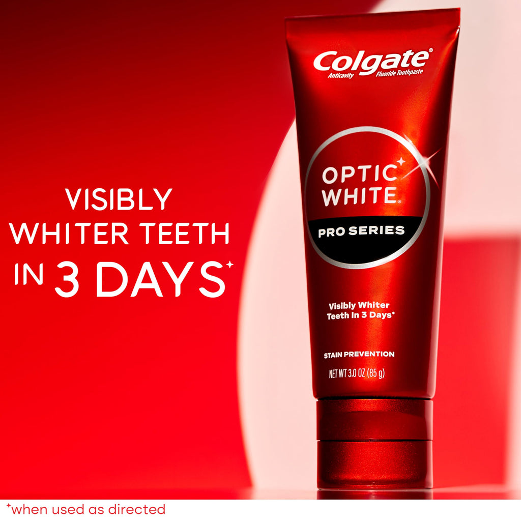 Colgate Optic White Pro Series Stain Prevention Toothpaste, 3 oz, 3-Pack