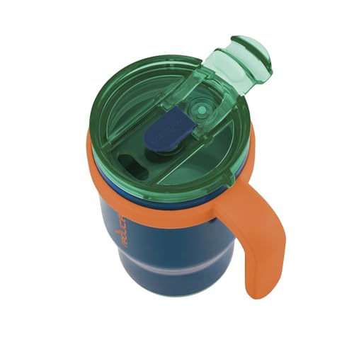 REDUCE Coldee 14 oz Kids Insulated Tumbler with Handle, 2-Pack, Grey/Navy