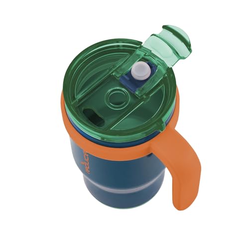 REDUCE Coldee 14 oz Kids Insulated Tumbler with Handle, 2-Pack, Grey/Navy