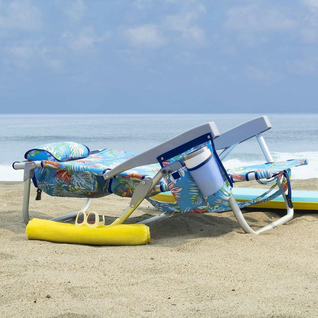 Tommy Bahama 2 Pack Backpack Beach Chair 5 Position Chair, Including Lay Flat (Floral)