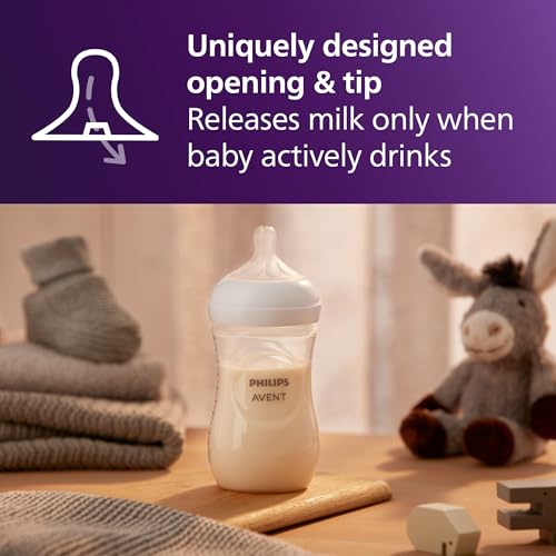 Philips Avent Natural Response Baby Bottle, 9 oz, Medium Flow, 4-Pack (SCY903/04)