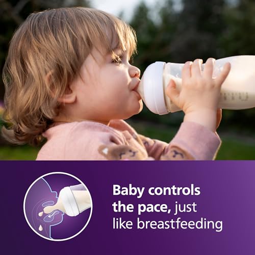 Philips Avent Natural Response Baby Bottle, 11 oz, Fast Flow, 4-Pack (SCY906/04)