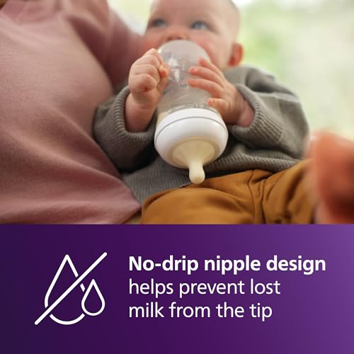 Philips Avent Natural Response Baby Bottle, 11 oz, Fast Flow, 4-Pack (SCY906/04)