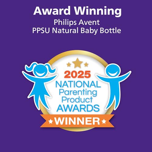 Philips Avent Natural PPSU Baby Bottle, 9 oz, Medium Flow, 2-Pack (SCY943/12)
