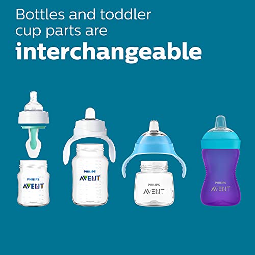 Philips Avent Anti-Colic Baby Bottle, 11 oz, Flow 3 Nipple, Clear, 4-Pack (SCY106/04)