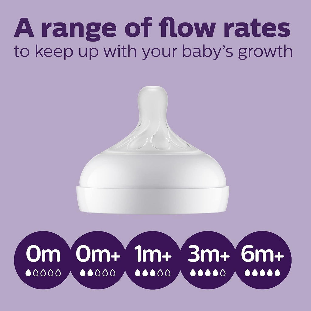 Philips Avent Natural Response Baby Bottle, 9 oz, Medium Flow, 4-Pack (SCY903/44)