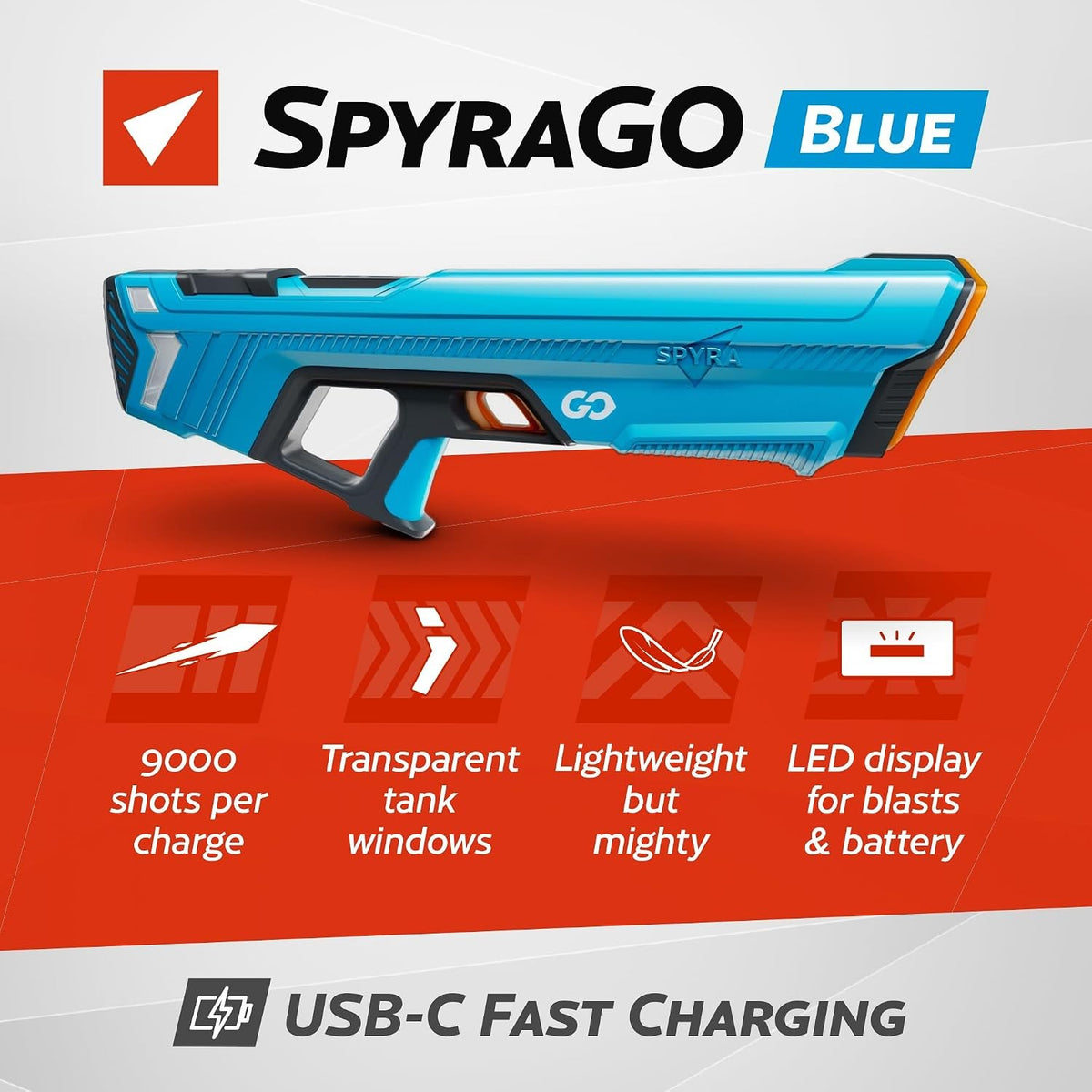 SpyraGO Electric Water Blaster, Blue