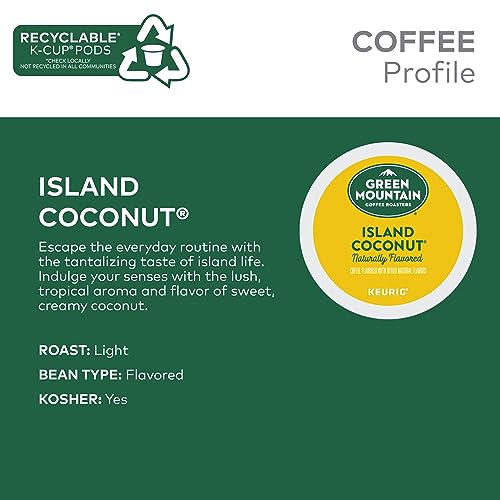 Green Mountain Coffee Roasters Island Coconut K-Cup Pods, 24 Count