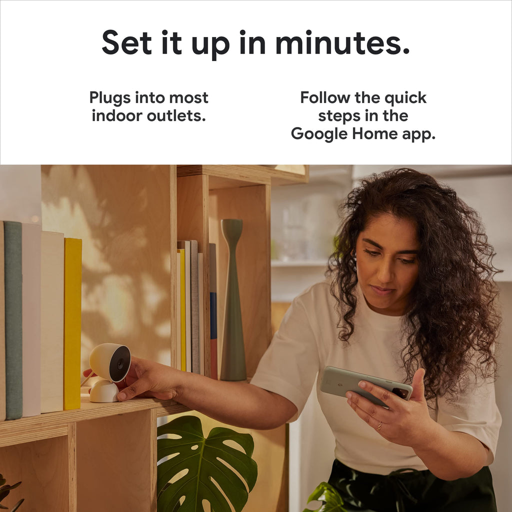 Google Nest Cam Indoor Wired Security Camera (2nd Gen), Fog