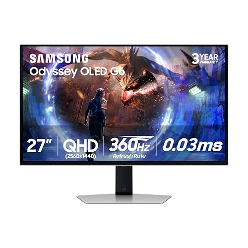 Samsung 27" Odyssey OLED G6 QHD 360Hz Gaming Monitor (LS27DG602SNXZA)