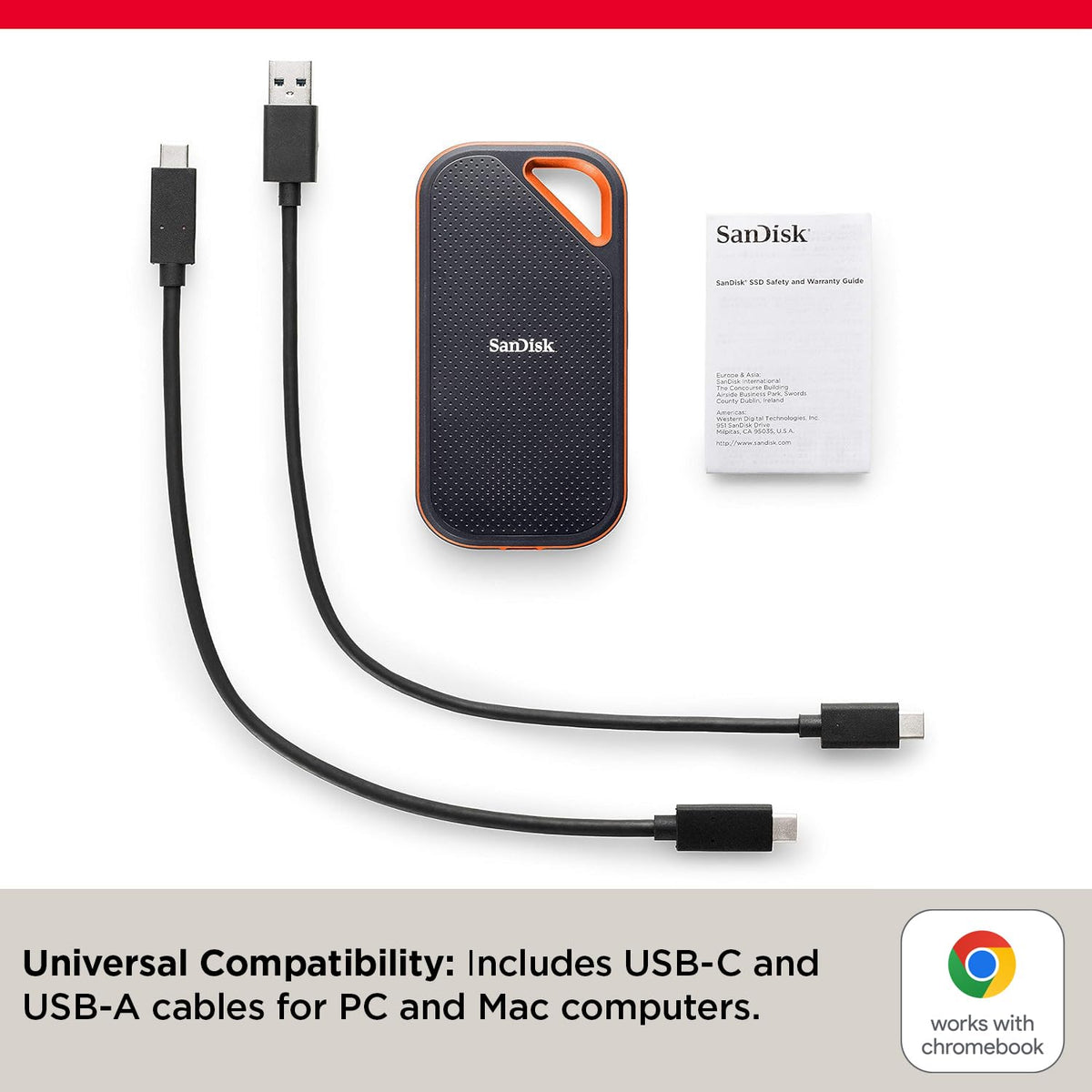 SanDisk 2TB Extreme PRO Portable SSD, USB-C (SDSSDE81-2T00-G25)