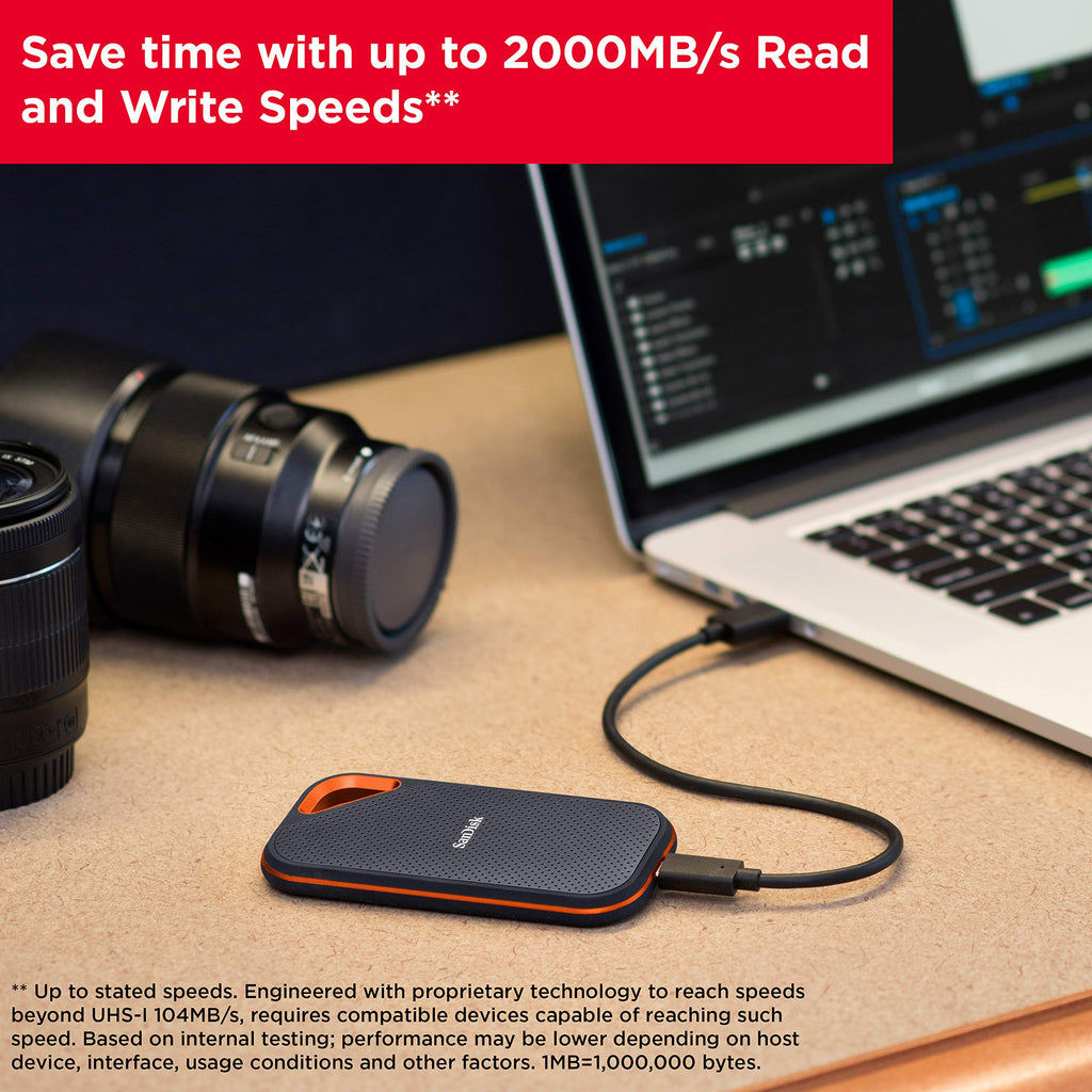 SanDisk 2TB Extreme PRO Portable SSD, USB-C (SDSSDE81-2T00-G25)