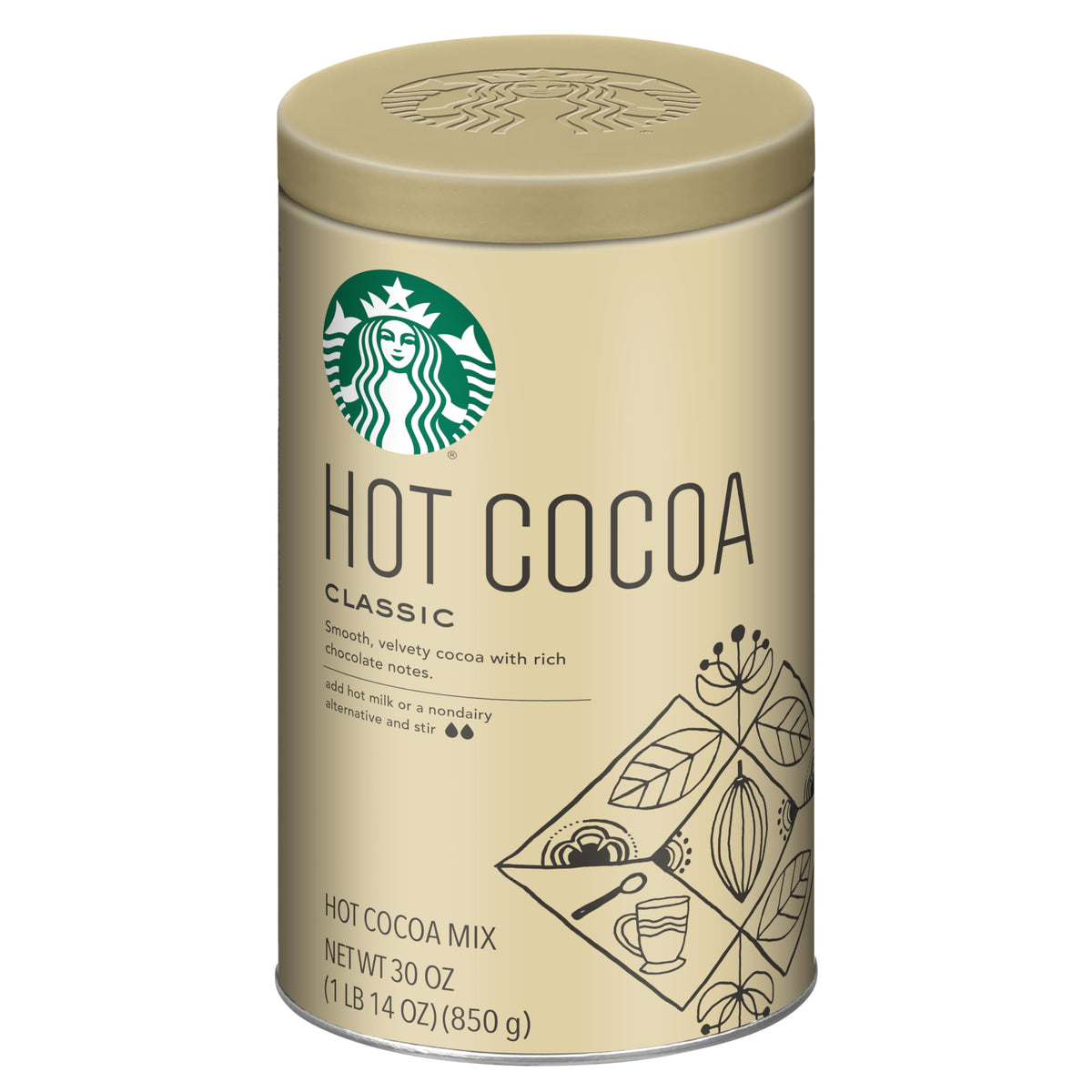 Starbucks Classic Hot Cocoa Mix, 30 oz Tin, 2-Pack