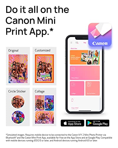 Canon IVY 2 Mini Photo Printer, Pure White