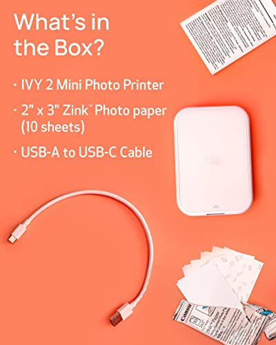 Canon IVY 2 Mini Photo Printer, Pure White