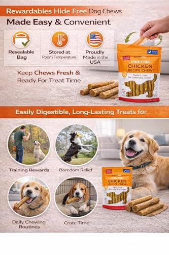 Rewardables Hide-Free Chicken Recipe Dog Chews, 2.4 lb