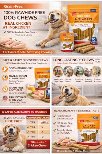 Rewardables Hide-Free Chicken Recipe Dog Chews, 2.4 lb