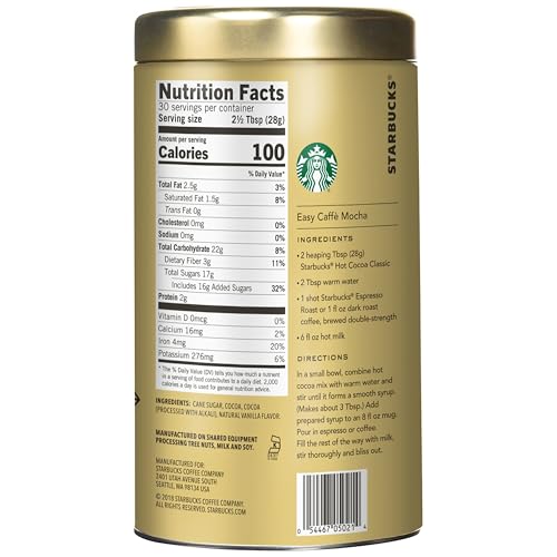Starbucks Classic Hot Cocoa Mix, 30 oz Tin, 2-Pack