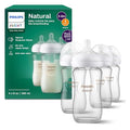Philips Avent Natural Glass Baby Bottle, 8 oz, Medium Flow, 4-Pack (SCY913/04)