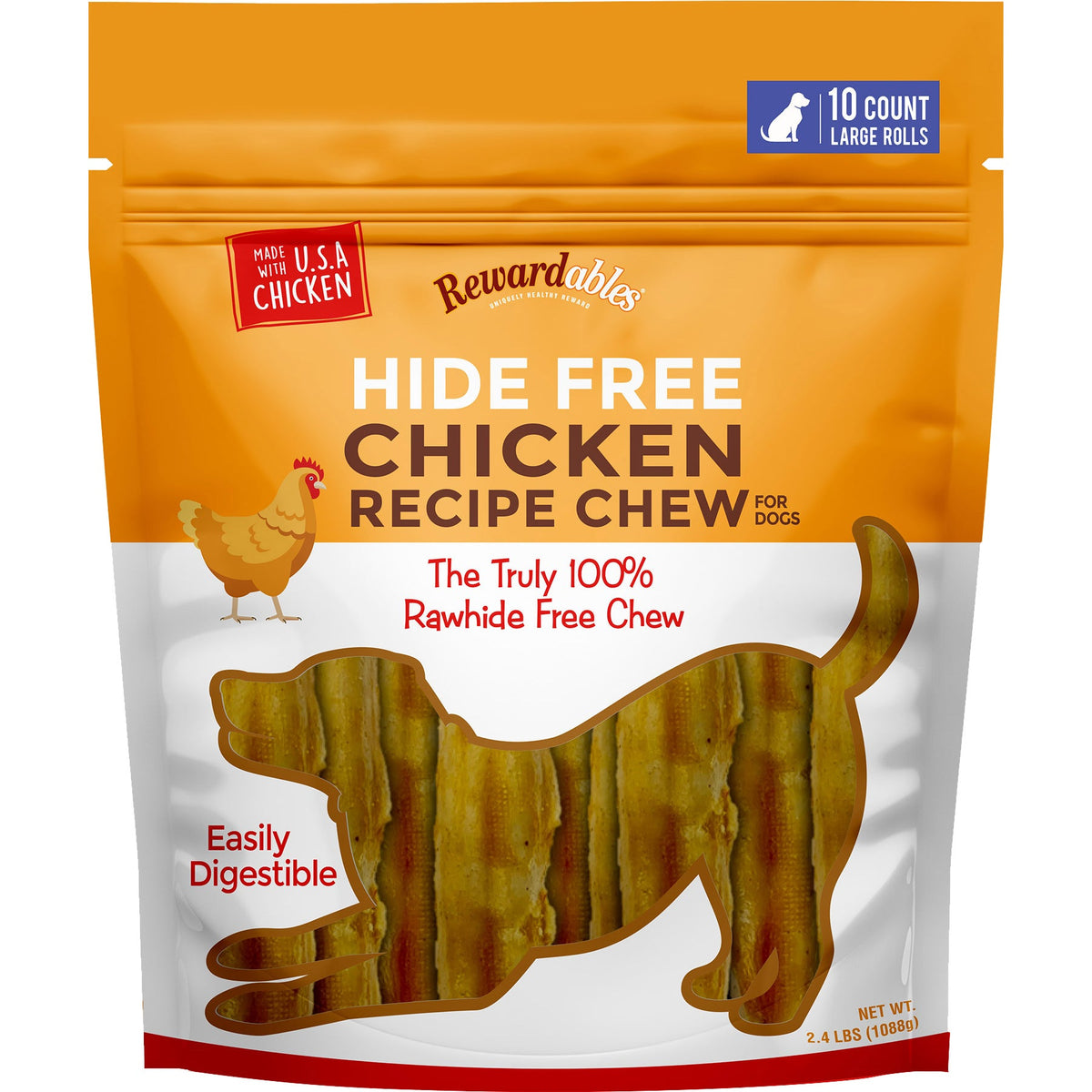 Rewardables Hide-Free Chicken Recipe Dog Chews, 2.4 lb