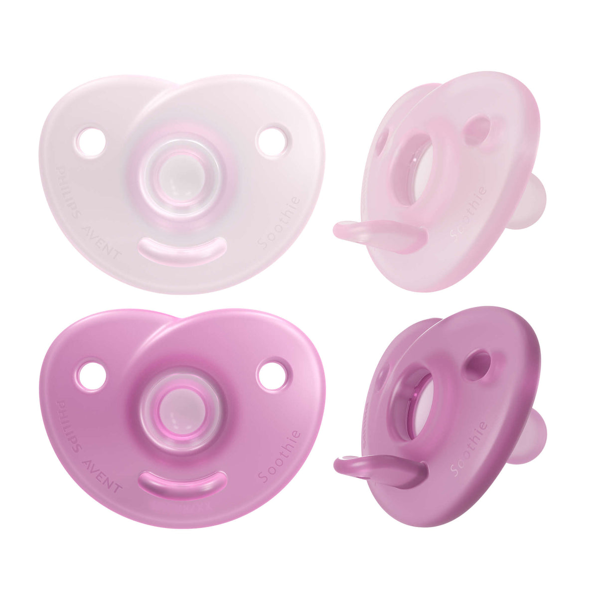 Philips Avent Soothie Heart Pacifier, 3-18 Months, Pink/Light Pink, 2-Pack (SCF099/12)