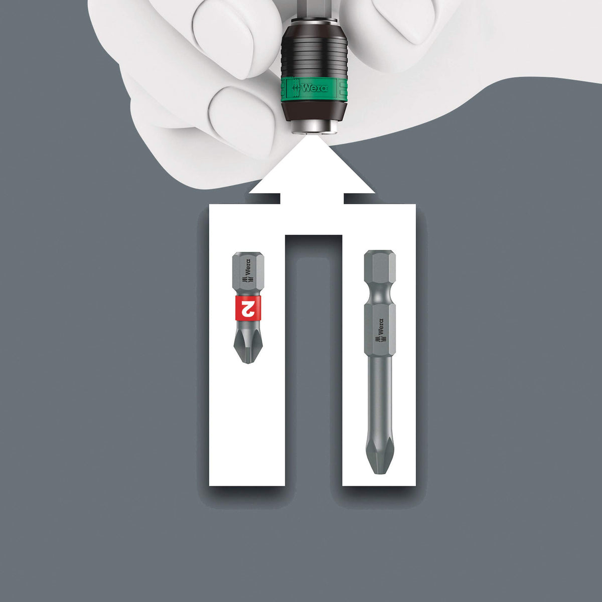 Wera 838 RA-R M Ratcheting Bit-Holding Screwdriver, 1/4" (05051493001)