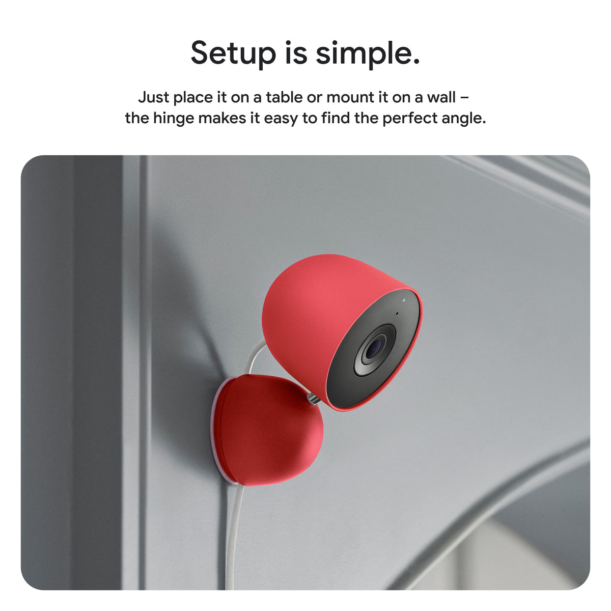 Google Nest Cam Indoor (Wired, 3rd Gen) 2K Security Camera