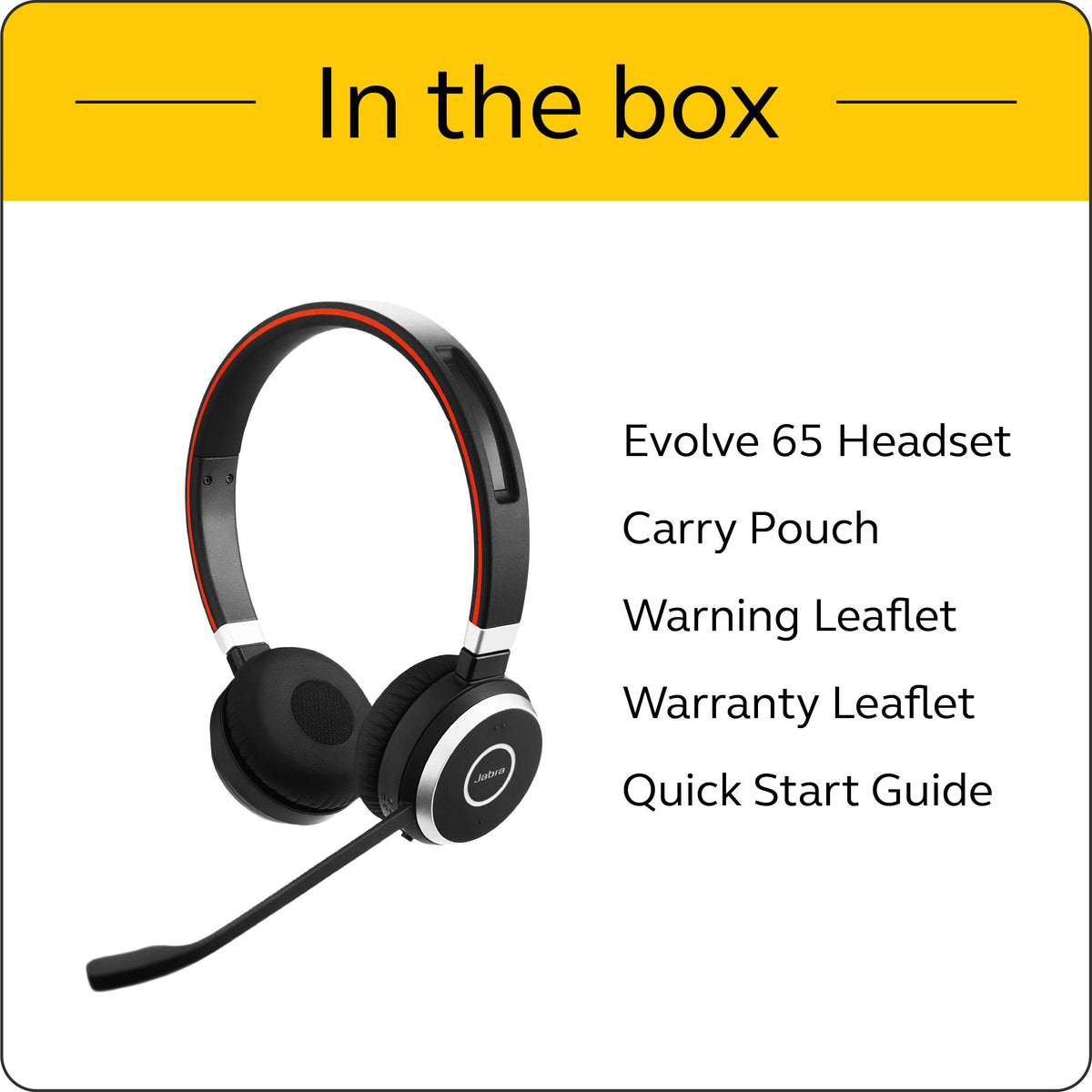 Jabra Evolve 65 SE Wireless Stereo Headset, Microsoft Teams