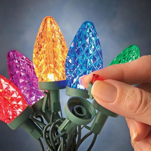 SYLVANIA Stay-Lit Platinum LED C9 Multicolor Christmas Lights, 2 Strings of 50