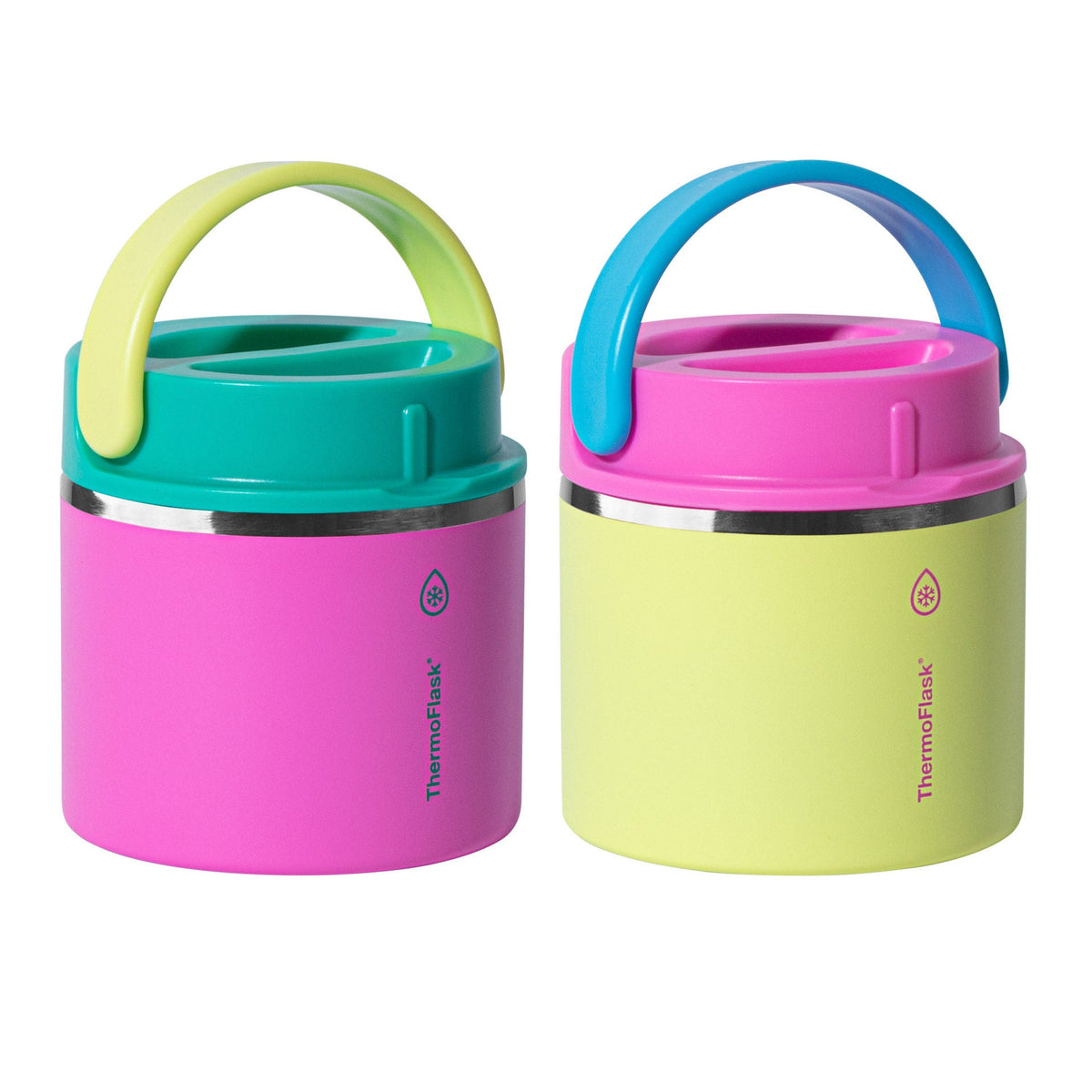 ThermoFlask 20 oz Insulated Food Jar, 2-Pack, Yellow/Pink