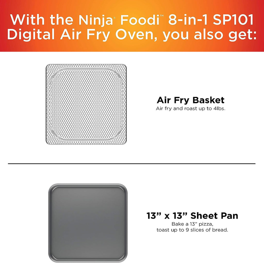 Ninja SP101 Digital Air Fry Countertop Oven, 8-in-1, Flip-Up Storage