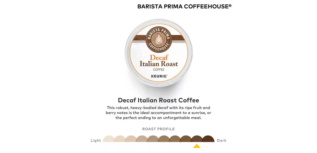 Barista Prima Coffeehouse Italian Roast Decaf K-Cup Pods, 96 Count
