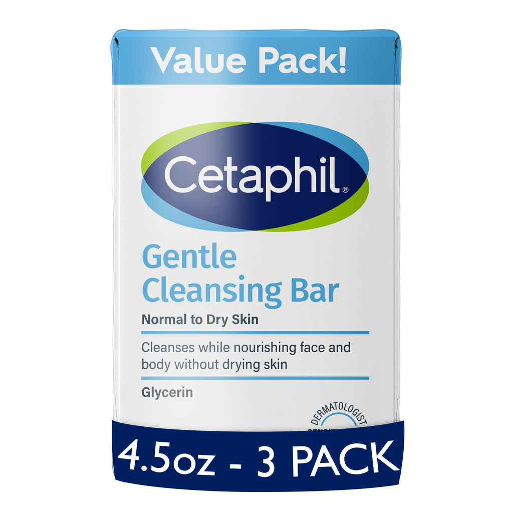 Cetaphil Gentle Cleansing Bar for Dry to Normal Sensitive Skin, 4.5 oz, 6-Pack