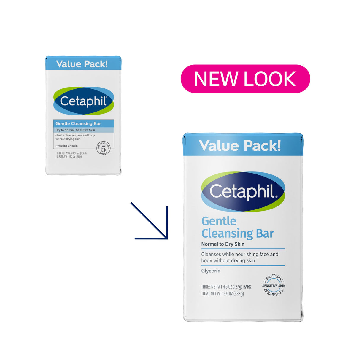 Cetaphil Gentle Cleansing Bar for Dry to Normal Sensitive Skin, 4.5 oz, 6-Pack