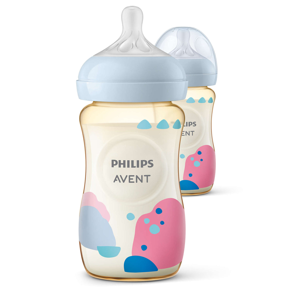 Philips Avent Natural PPSU Baby Bottle, 9 oz, Medium Flow, Decorated, 2-Pack (SCY943/02)