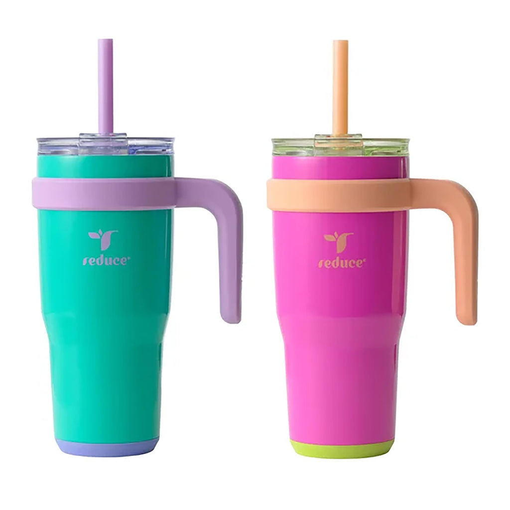 REDUCE Cold1 24 oz Insulated Tumbler, 2-Pack, Black/White