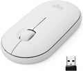 Logitech Pebble M350 Wireless Mouse, Bluetooth or USB Receiver, Off-White