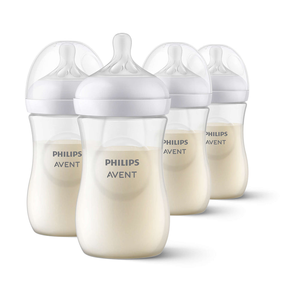 Philips Avent Natural Response Baby Bottle, 9 oz, Medium Flow, 4-Pack (SCY903/04)