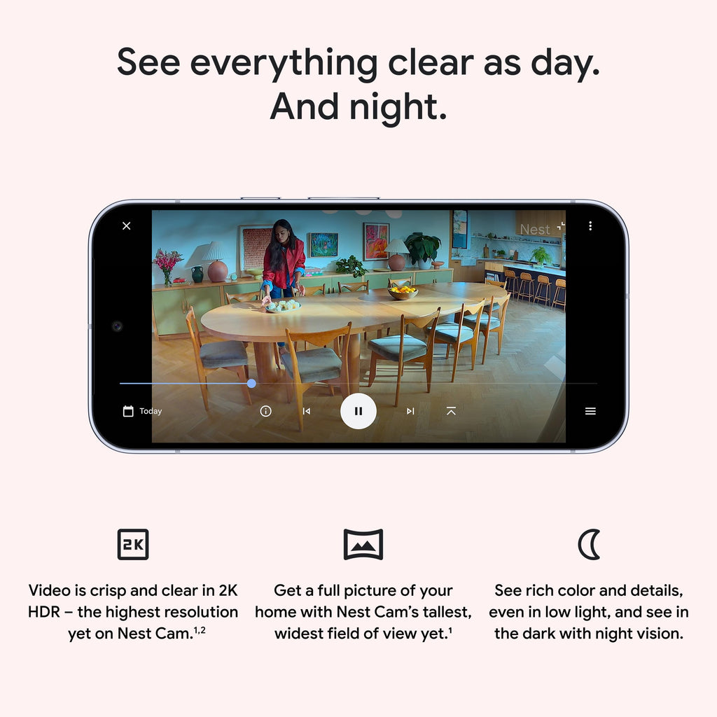 Google Nest Cam Indoor (Wired, 3rd Gen) 2K Security Camera