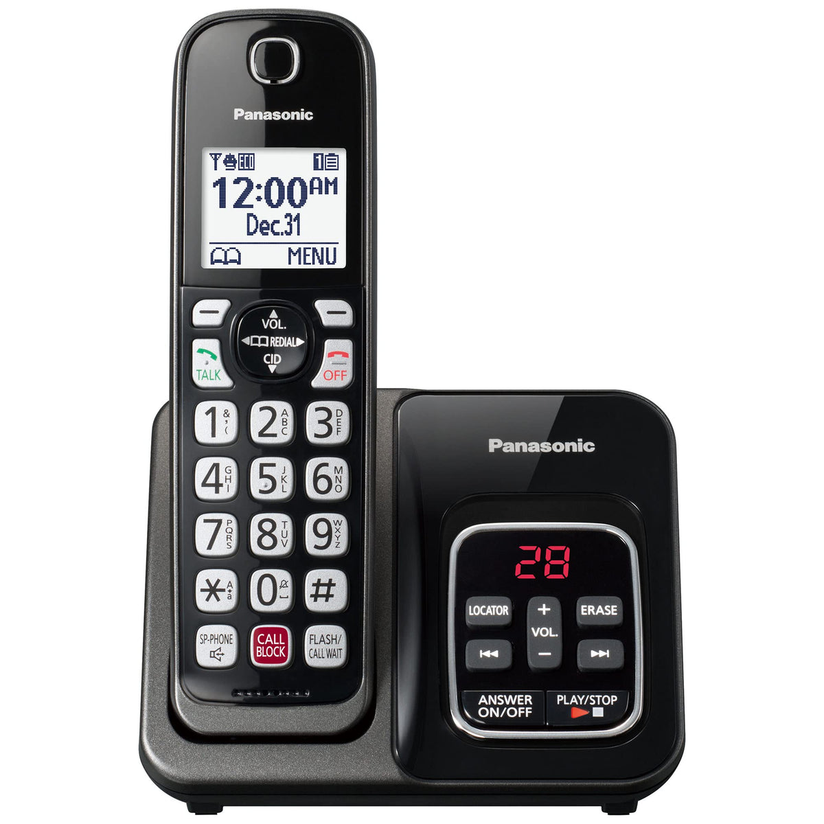Panasonic KX-TGD832M Cordless Phone with Answering Machine, 2 Handsets