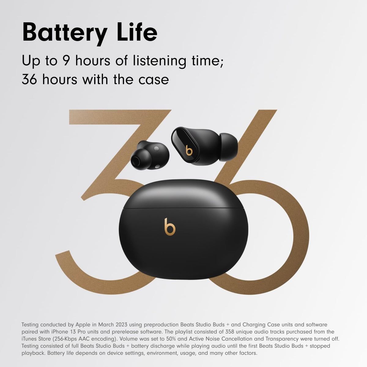 Beats Studio Buds + True Wireless Noise Cancelling Earbuds - Black/Gold