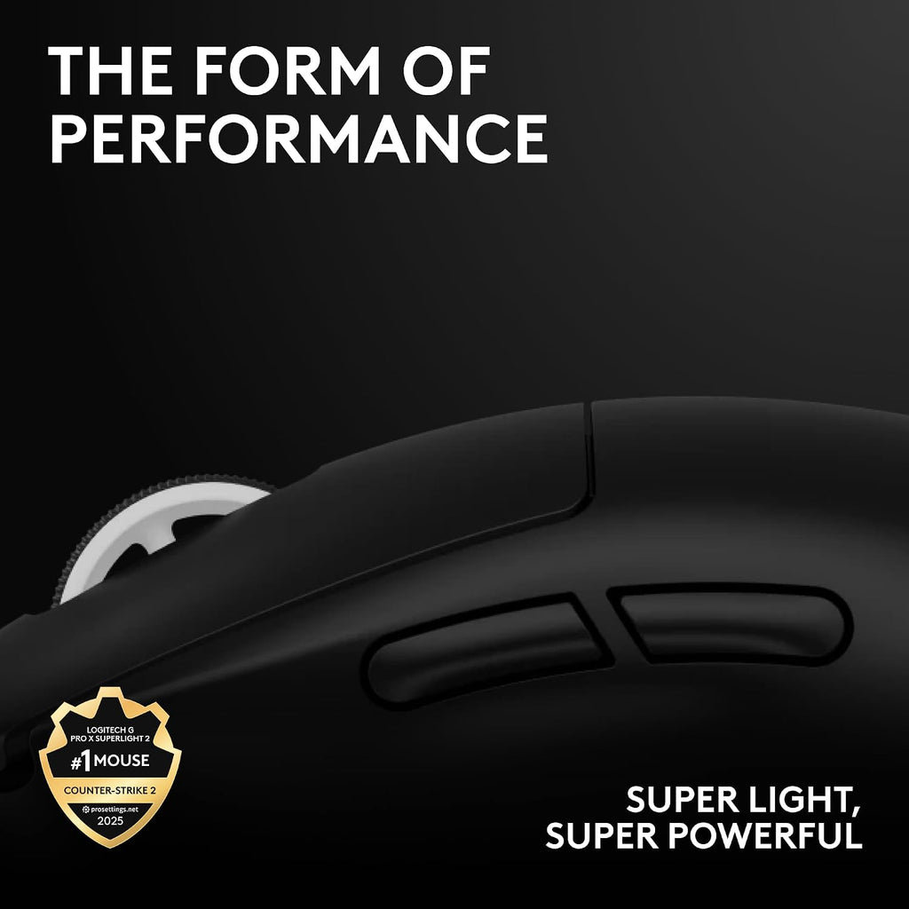 Logitech G PRO X Superlight 2 Lightspeed Wireless Gaming Mouse, Black