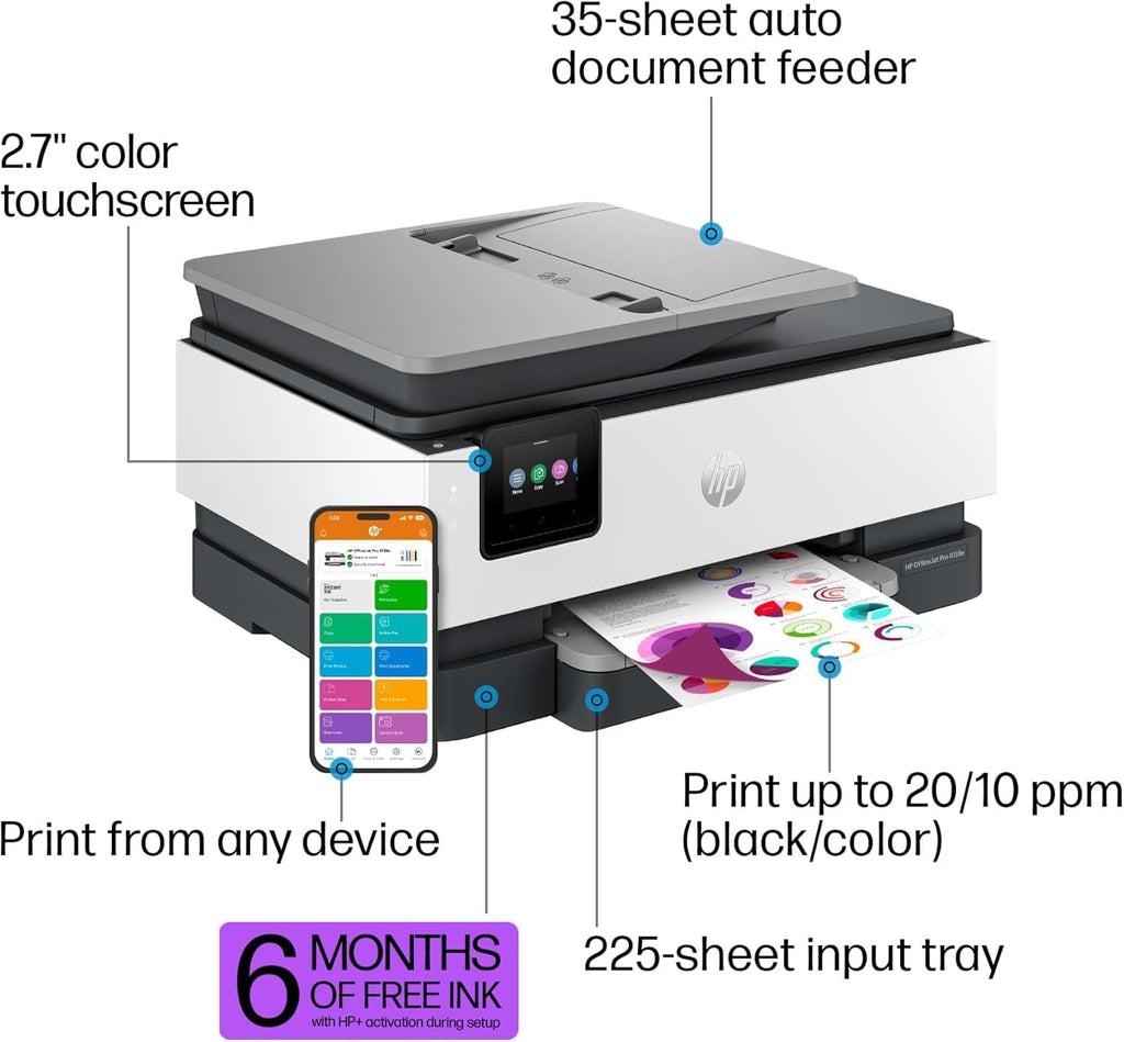 HP OfficeJet Pro 8138e Wireless All-in-One Color Inkjet Printer