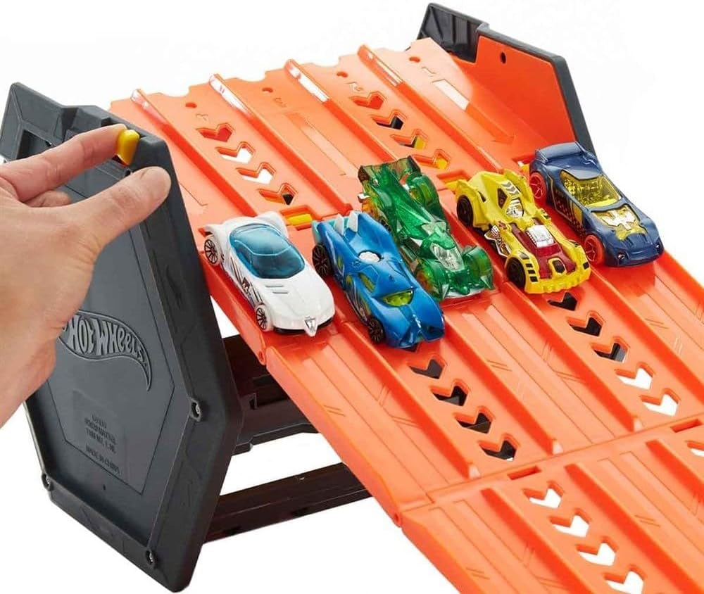 Hot Wheels Roll Out Raceway Track Set with Storage Bucket