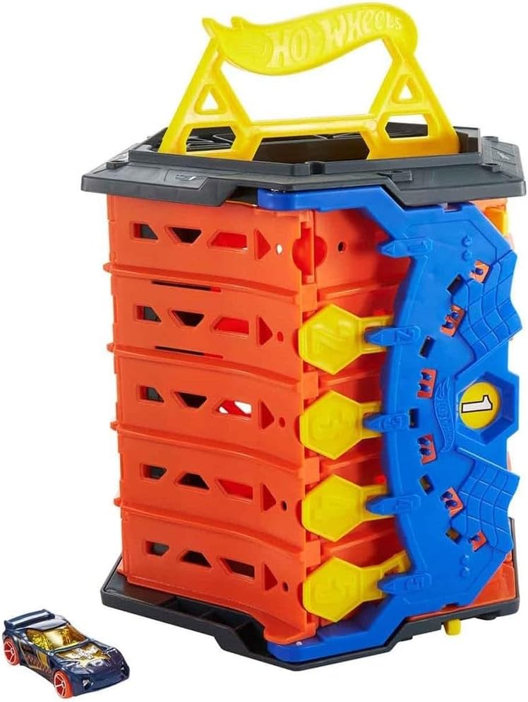 Hot Wheels Roll Out Raceway Track Set with Storage Bucket