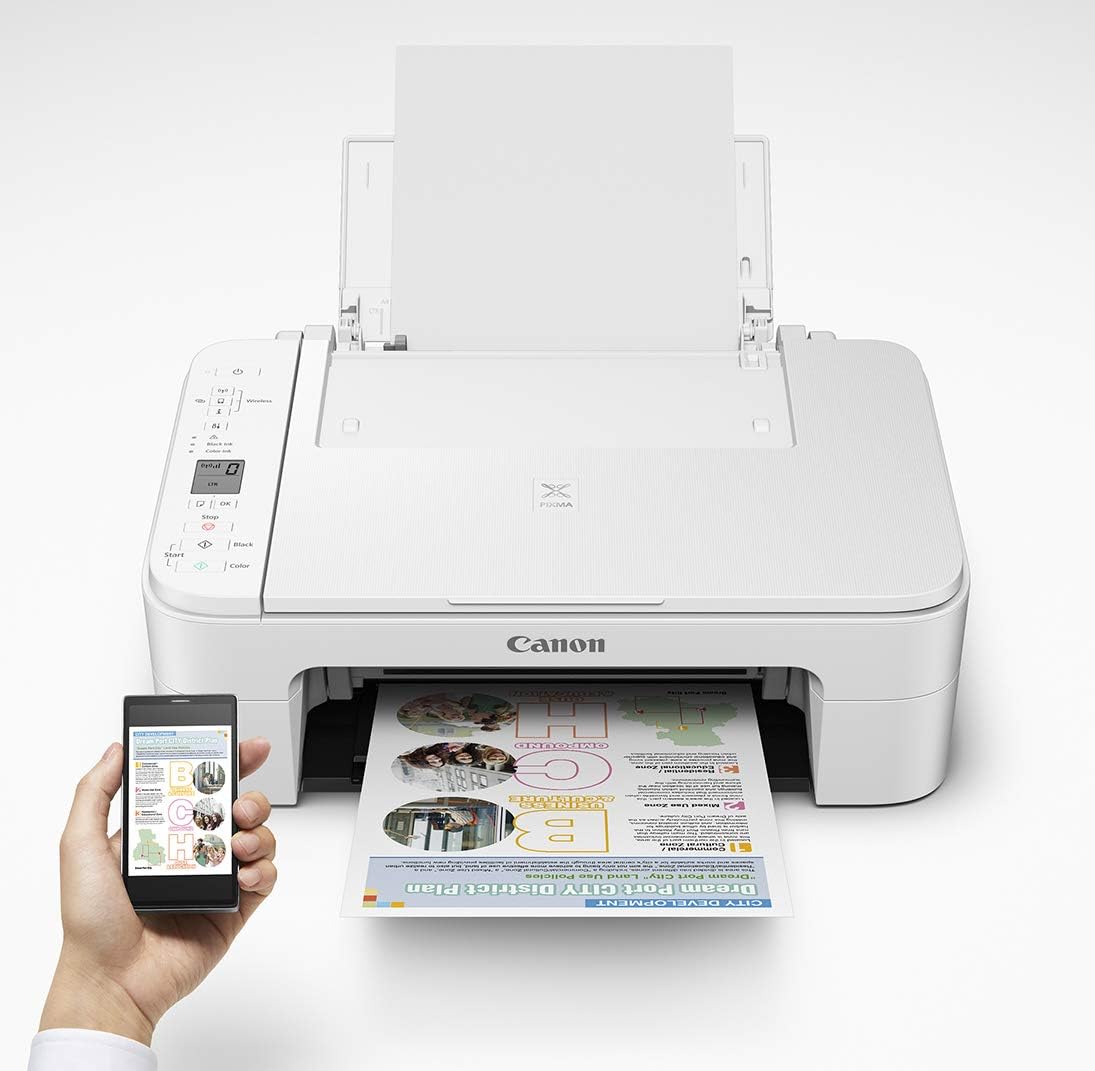 Canon PIXMA TS3322 Wireless All-in-One Printer, White