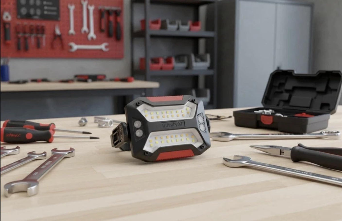 Infinity X1 3000-Lumen Solar Rechargeable LED Work Lights, 2-Pack