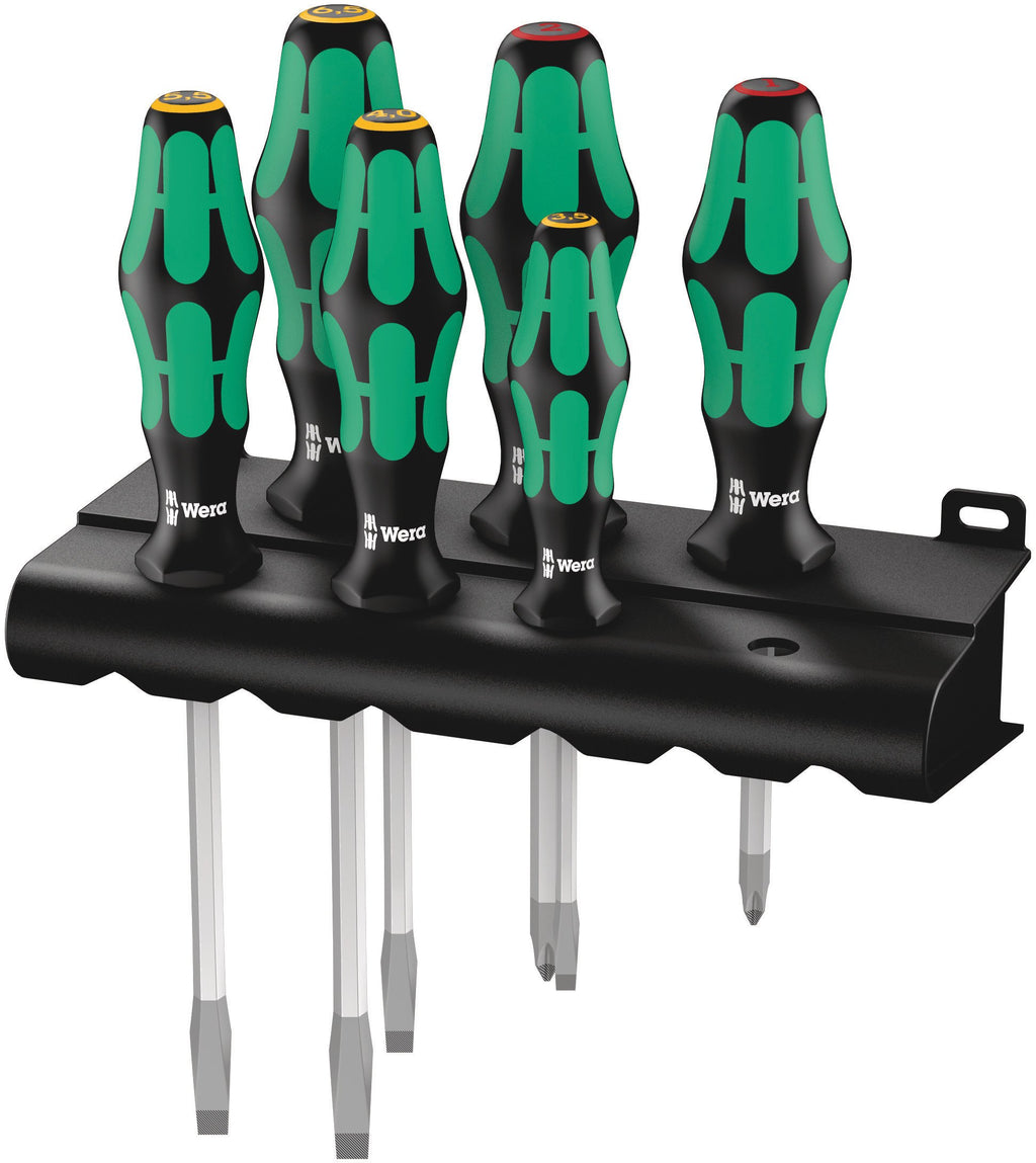 Wera Kraftform Plus 334/6 Screwdriver Set with Rack, Lasertip, 6 Pieces