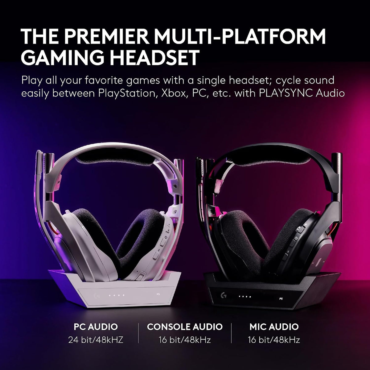 Astro A50 Multi-Platform Wireless Gaming Headset with Base Station, White