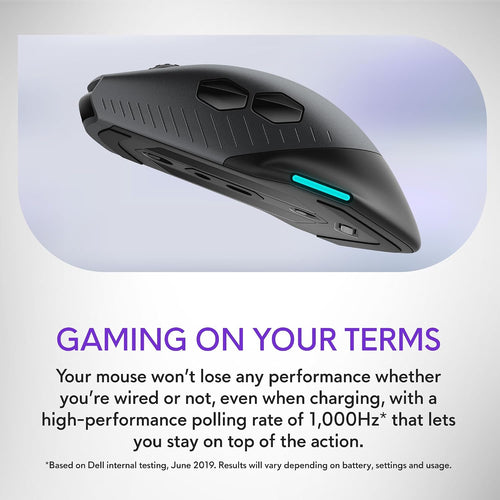 Alienware AW610M Wired/Wireless Gaming Mouse, 16000 DPI, Dark Side of the Moon